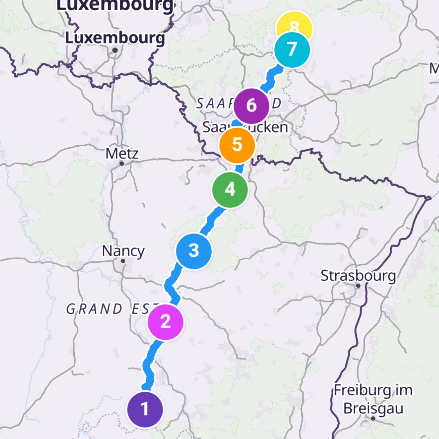 Map itinerary