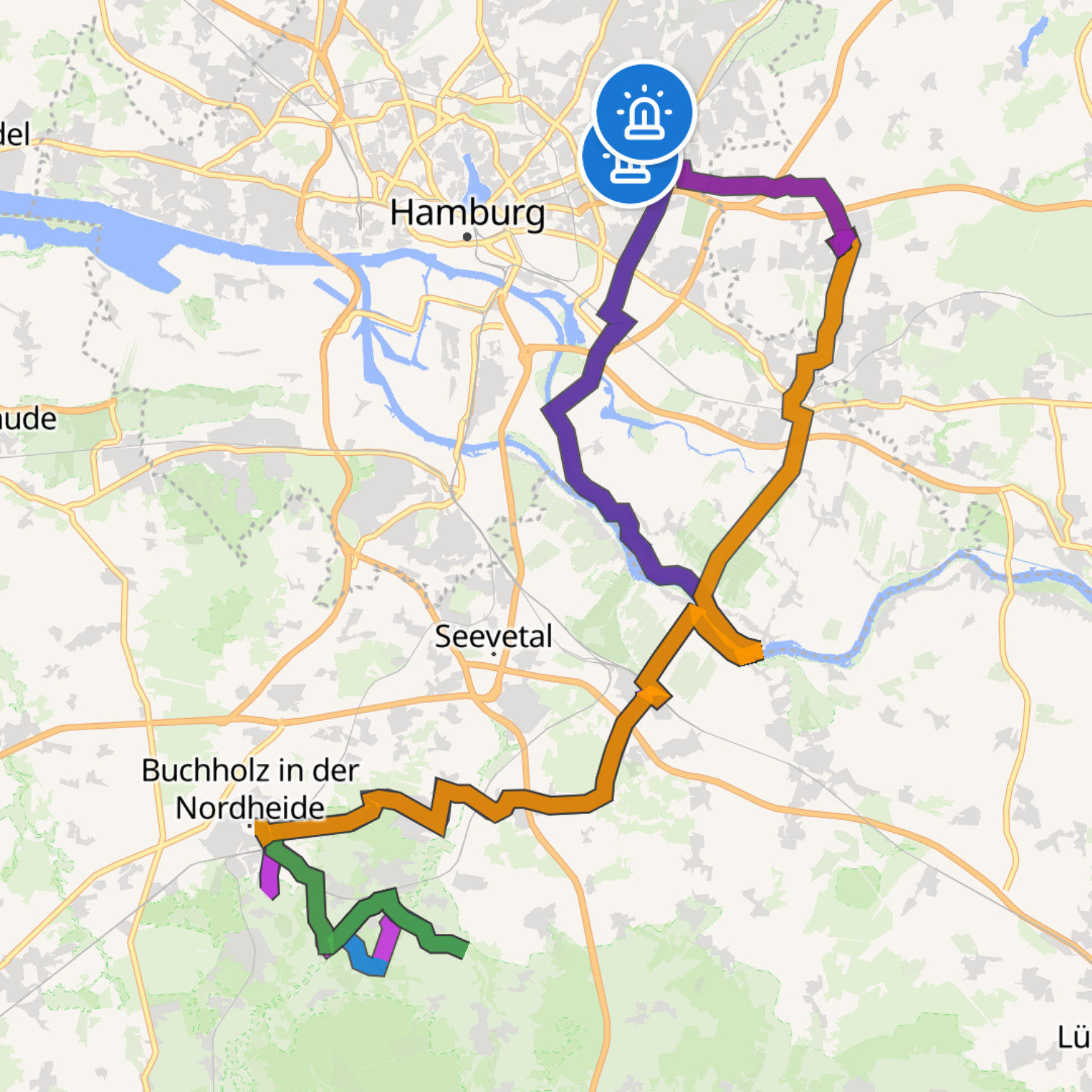 Map itinerary