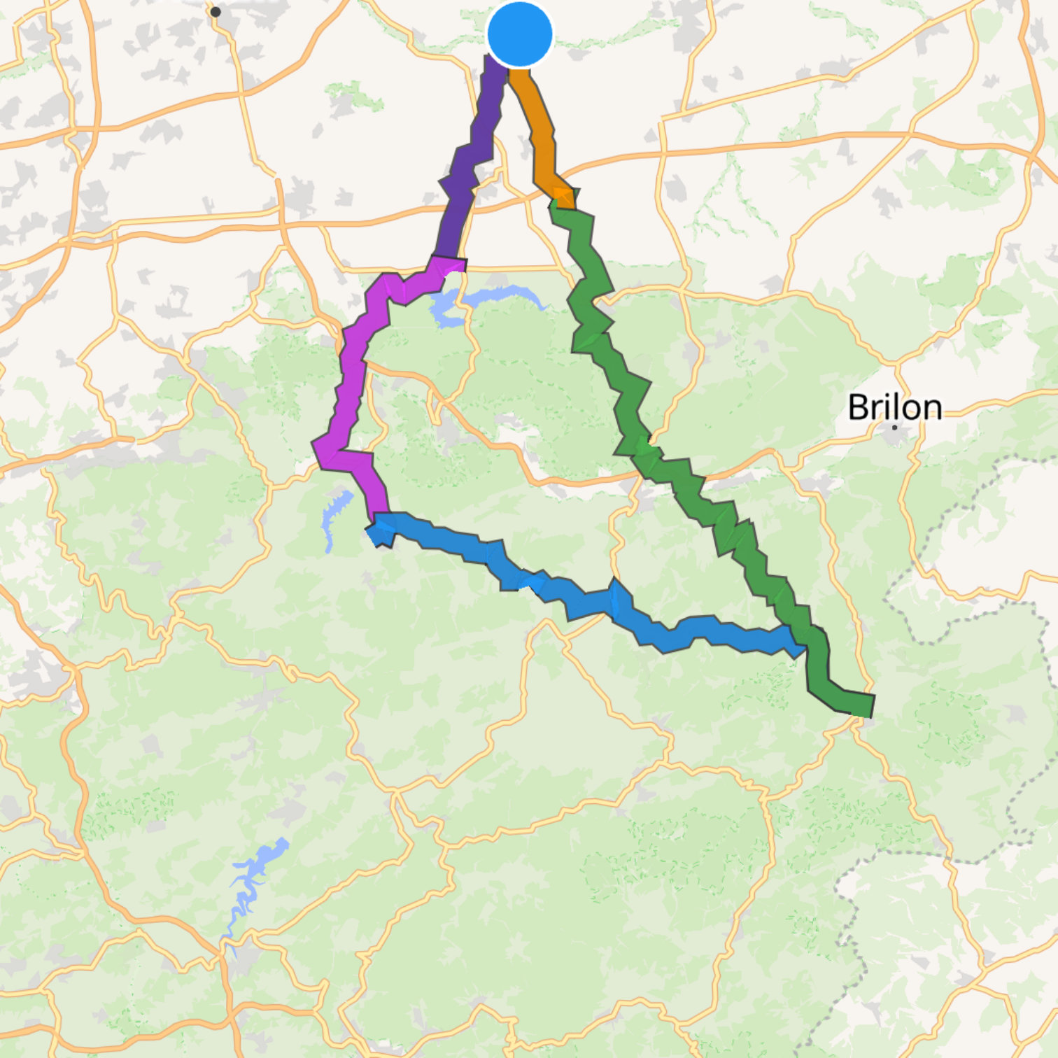 Map itinerary