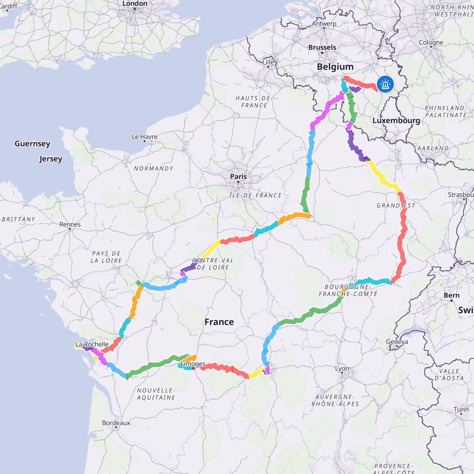 Map itinerary
