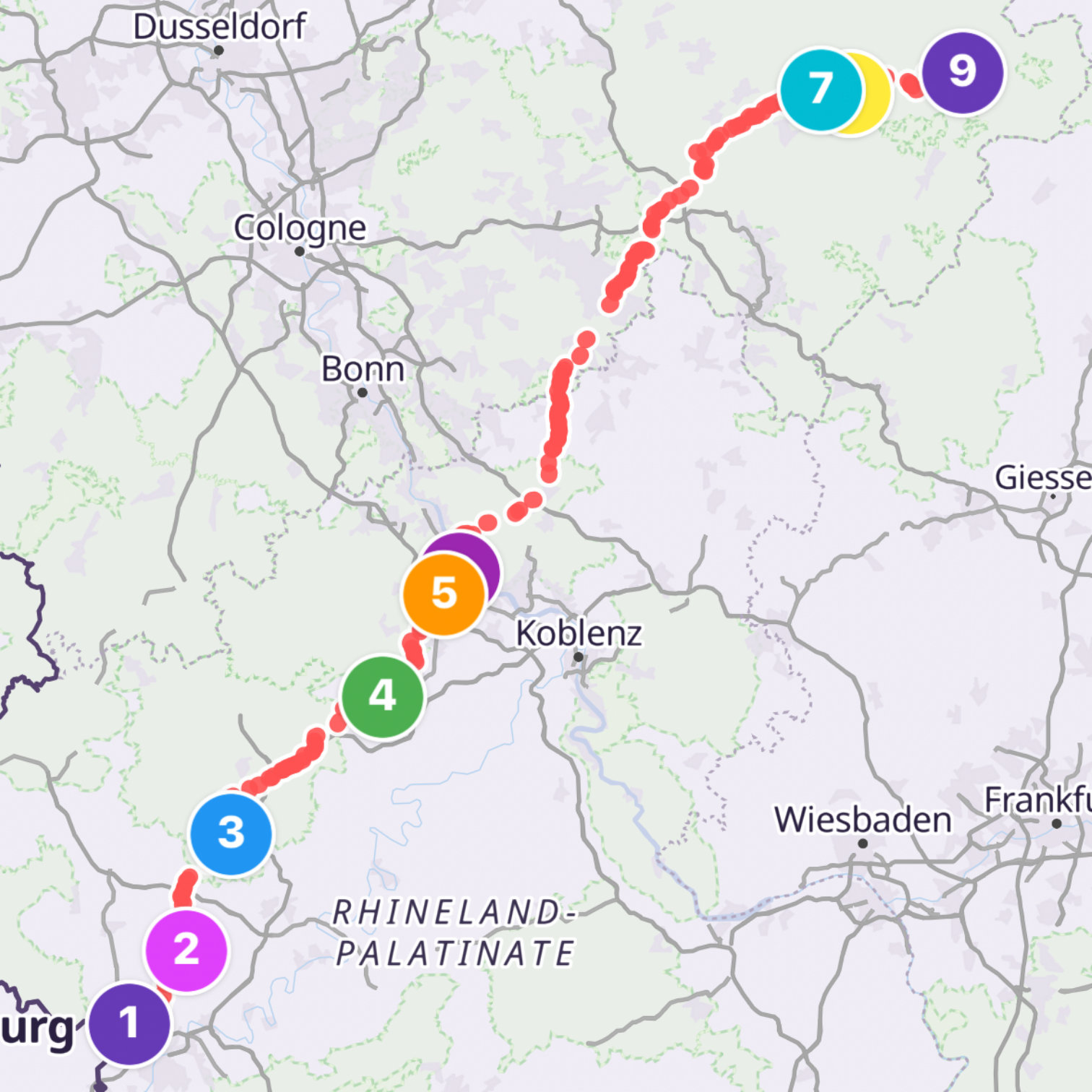 Map itinerary