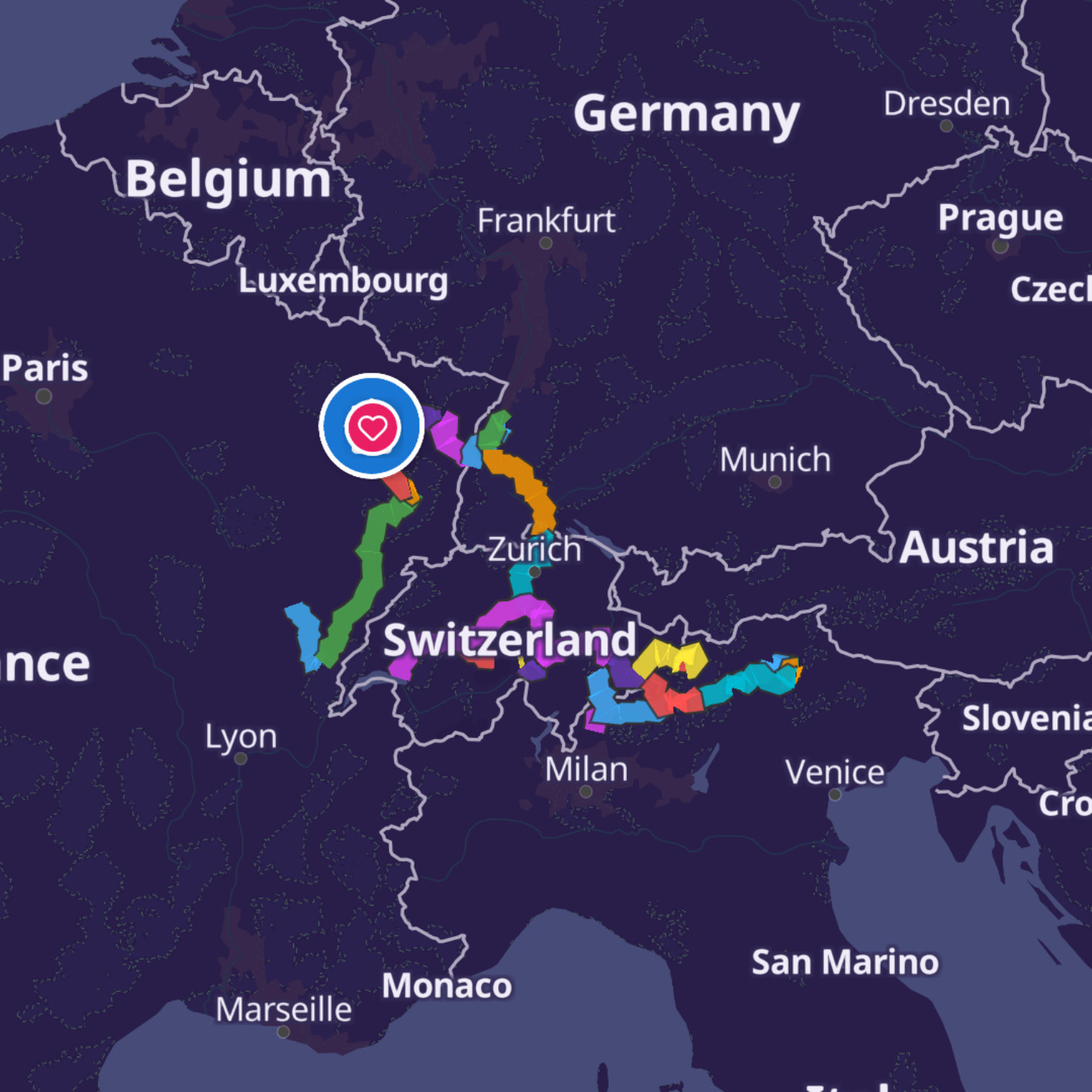 Map itinerary