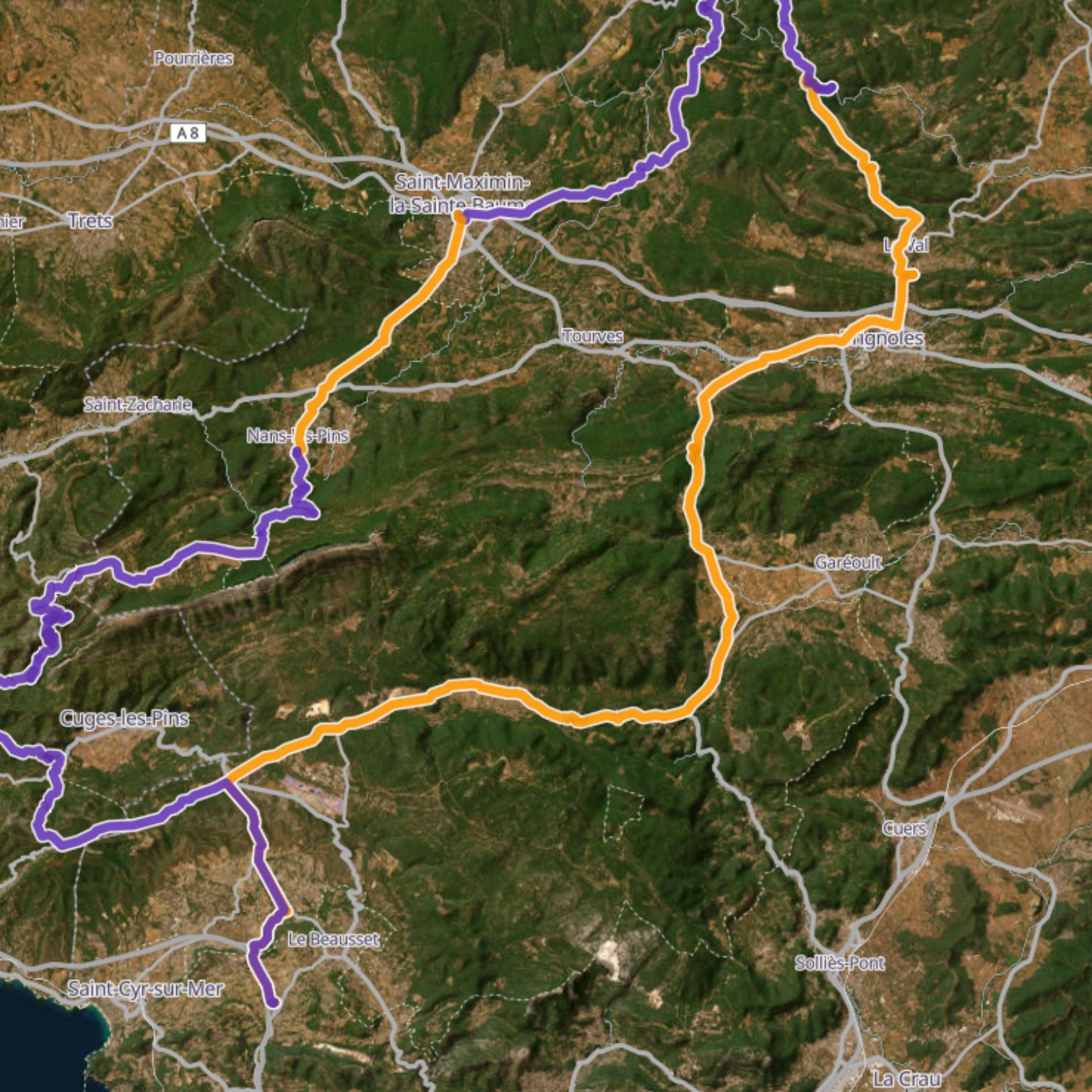 Map itinerary