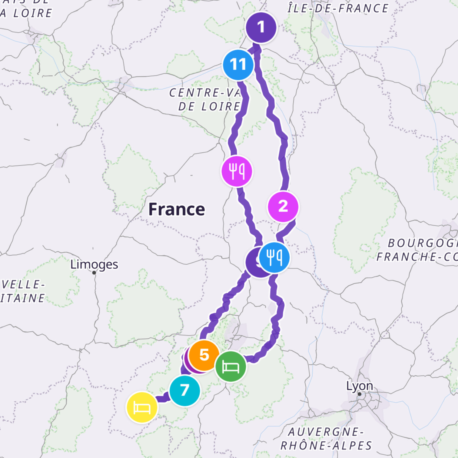 Map itinerary
