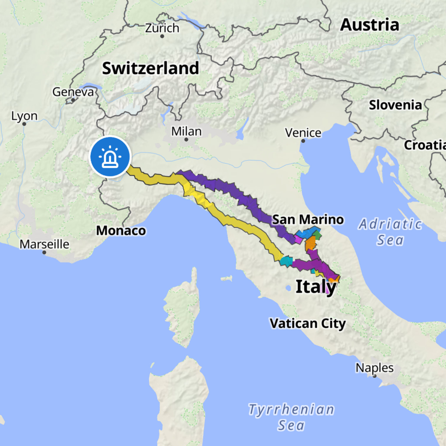 Map itinerary