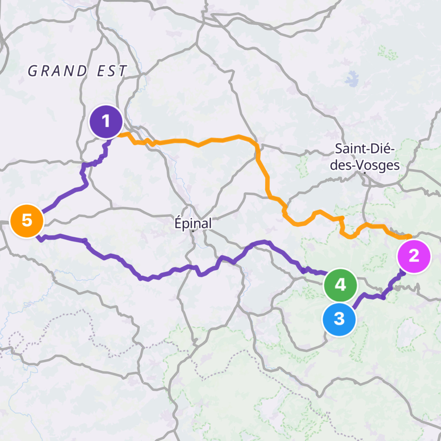 Map itinerary