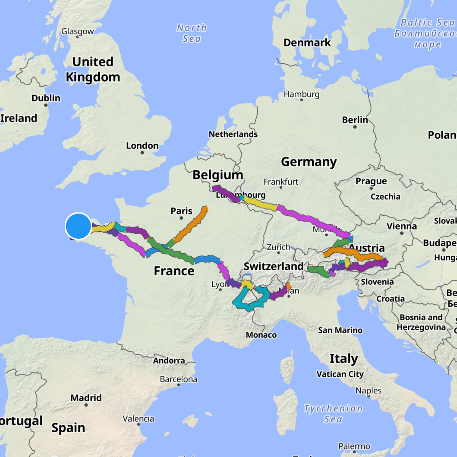 Map itinerary