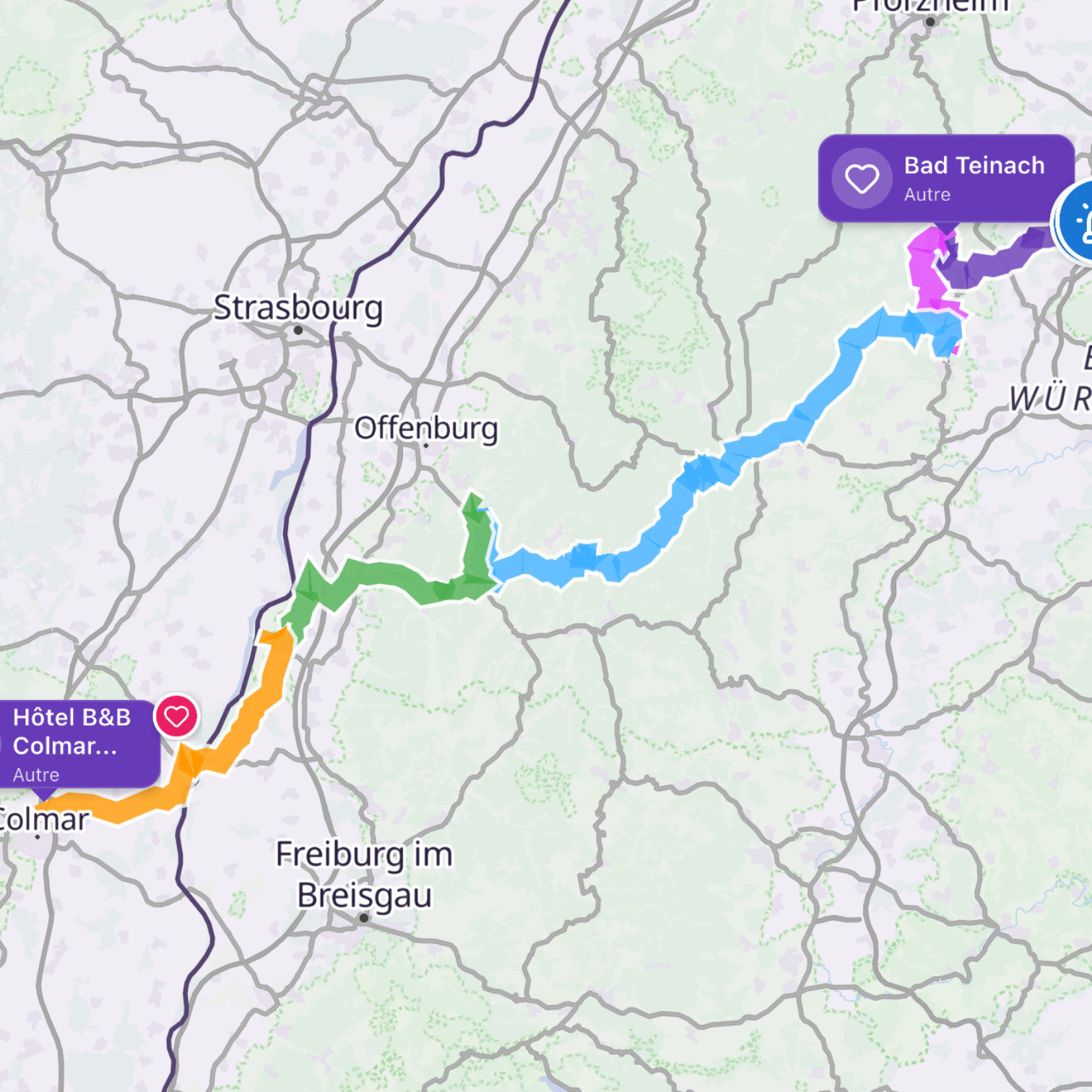 Map itinerary