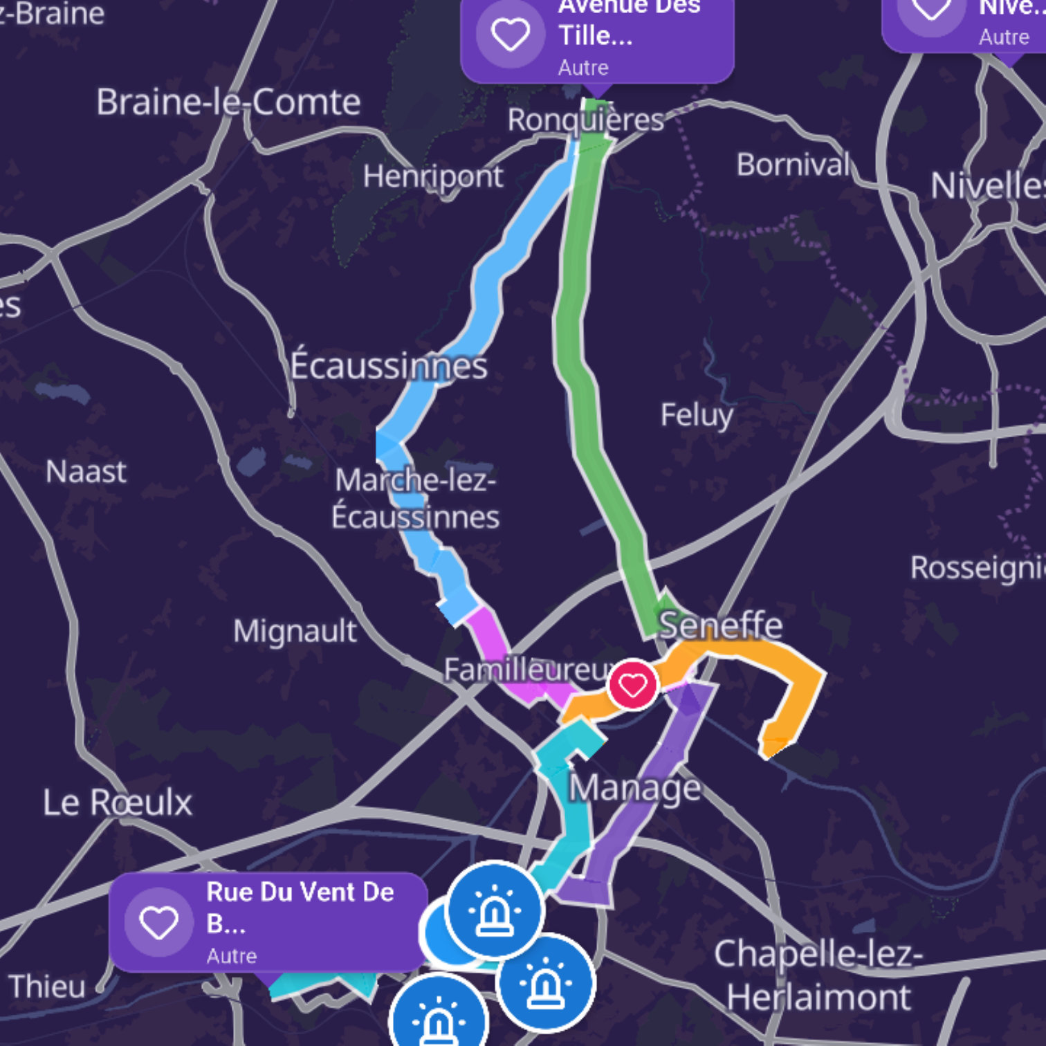 Map itinerary