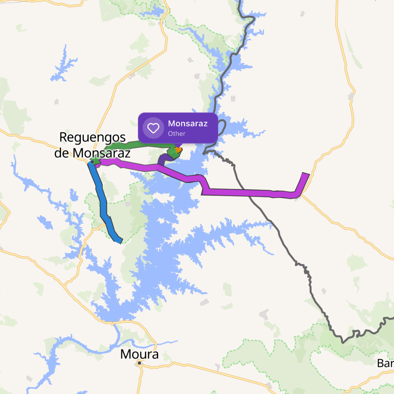 Map itinerary