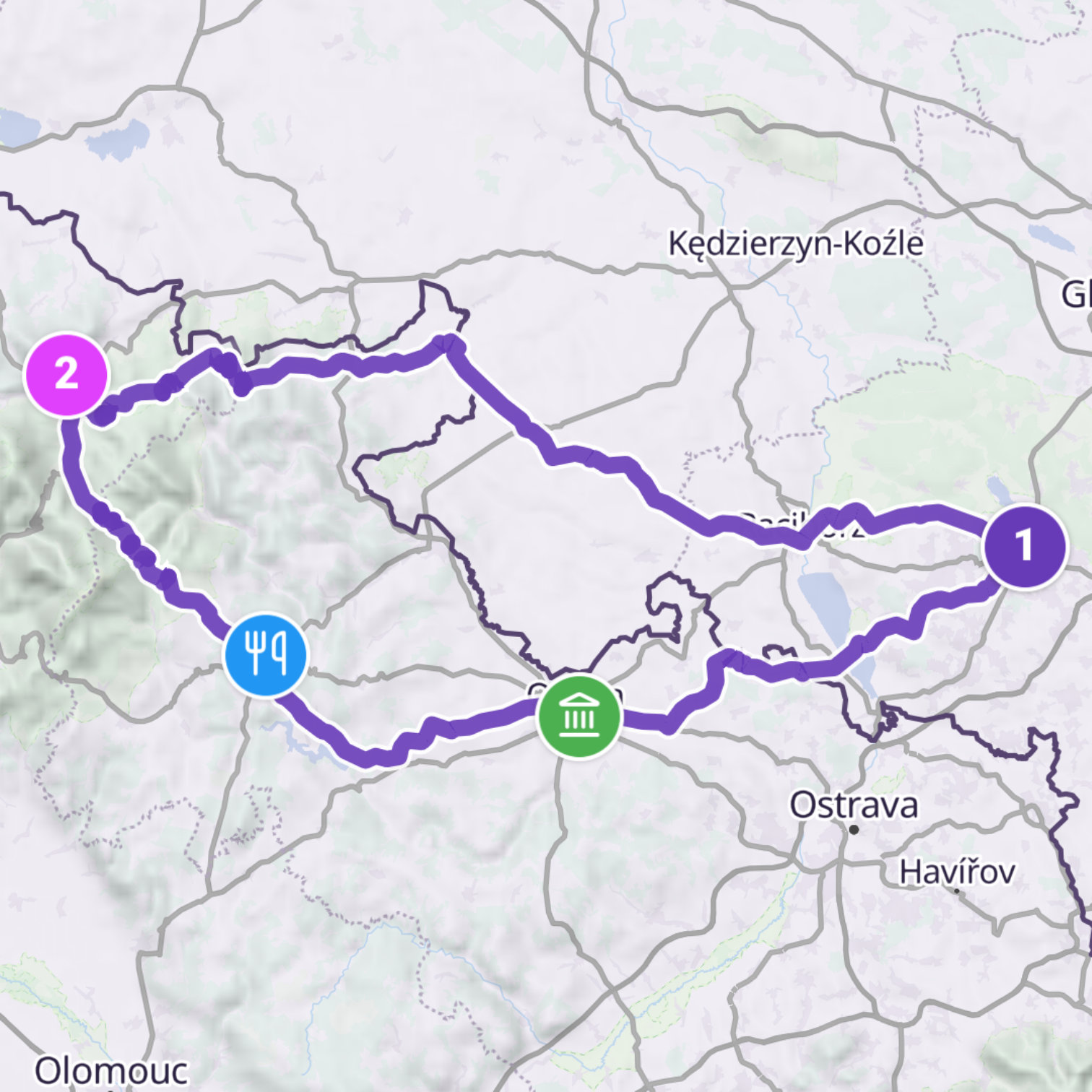 Map itinerary