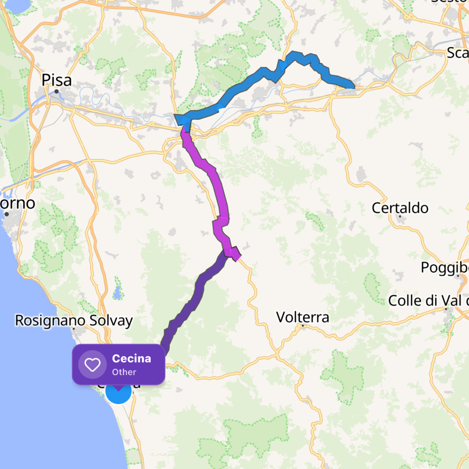 Map itinerary