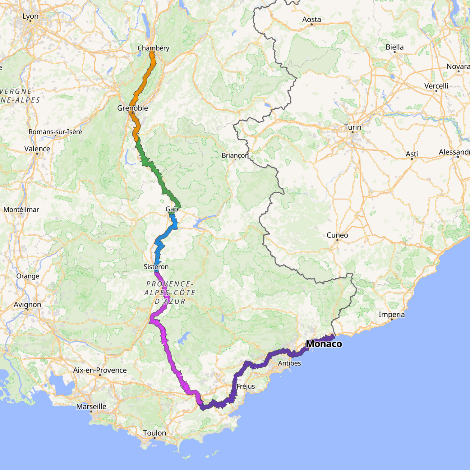 Map itinerary