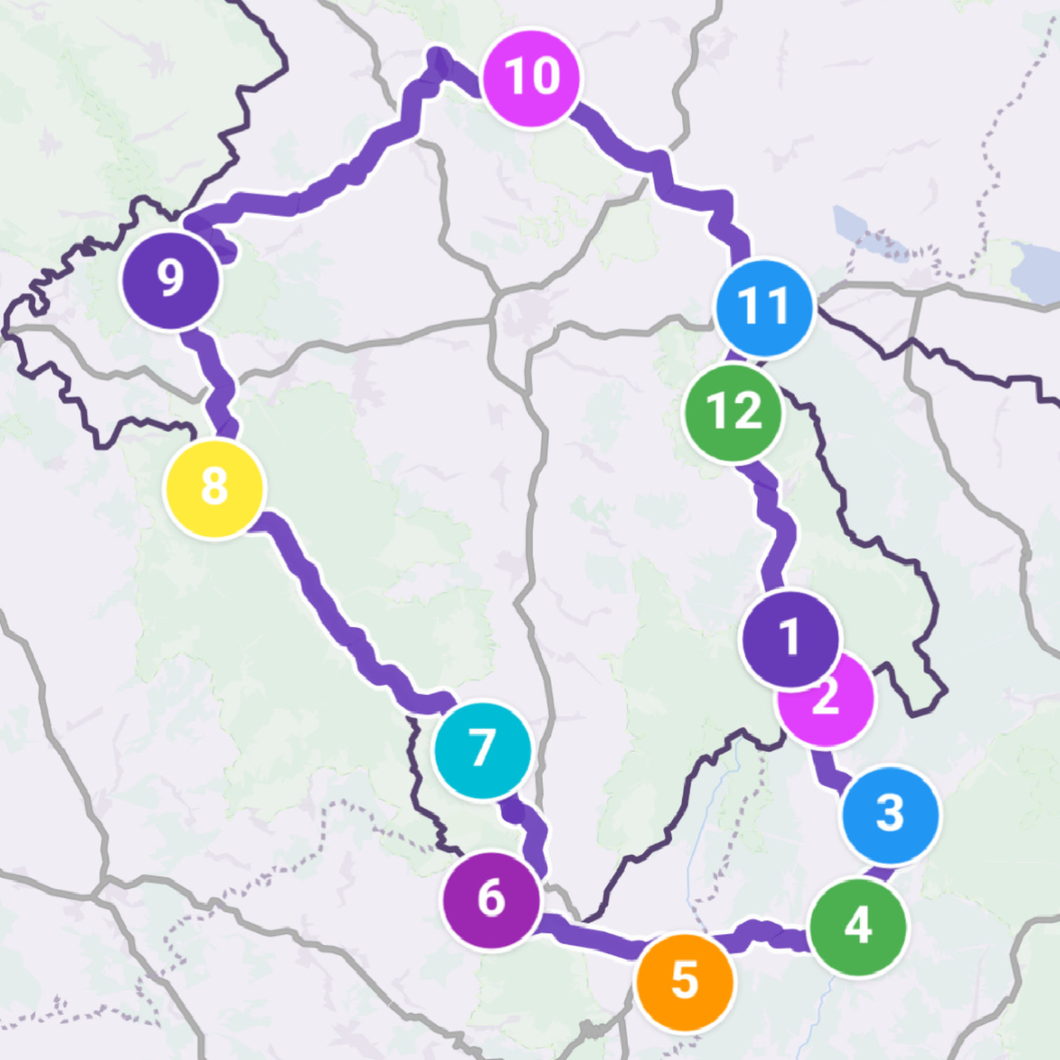 Map itinerary