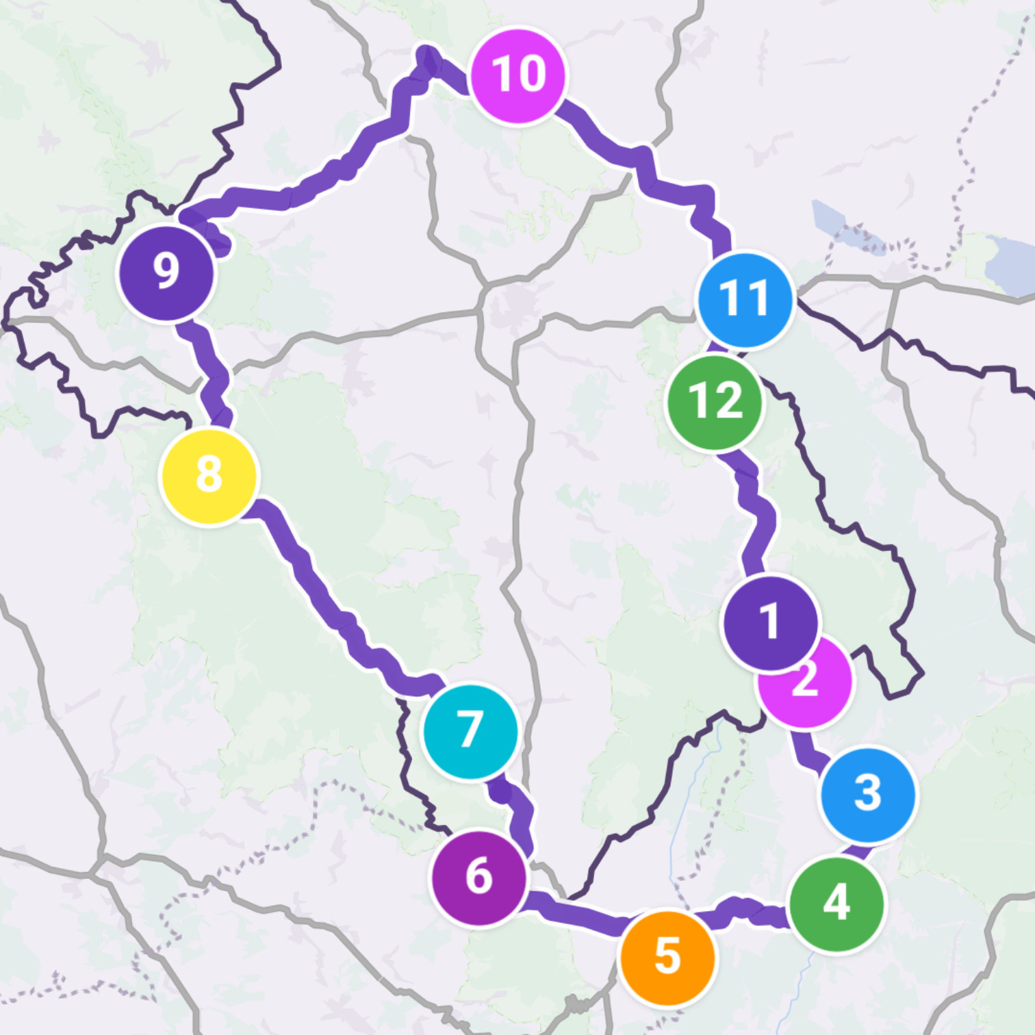 Map itinerary