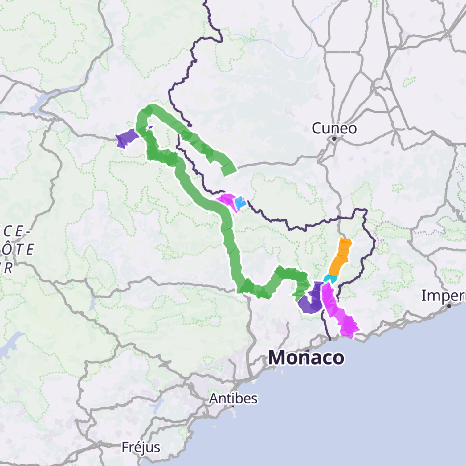Map itinerary