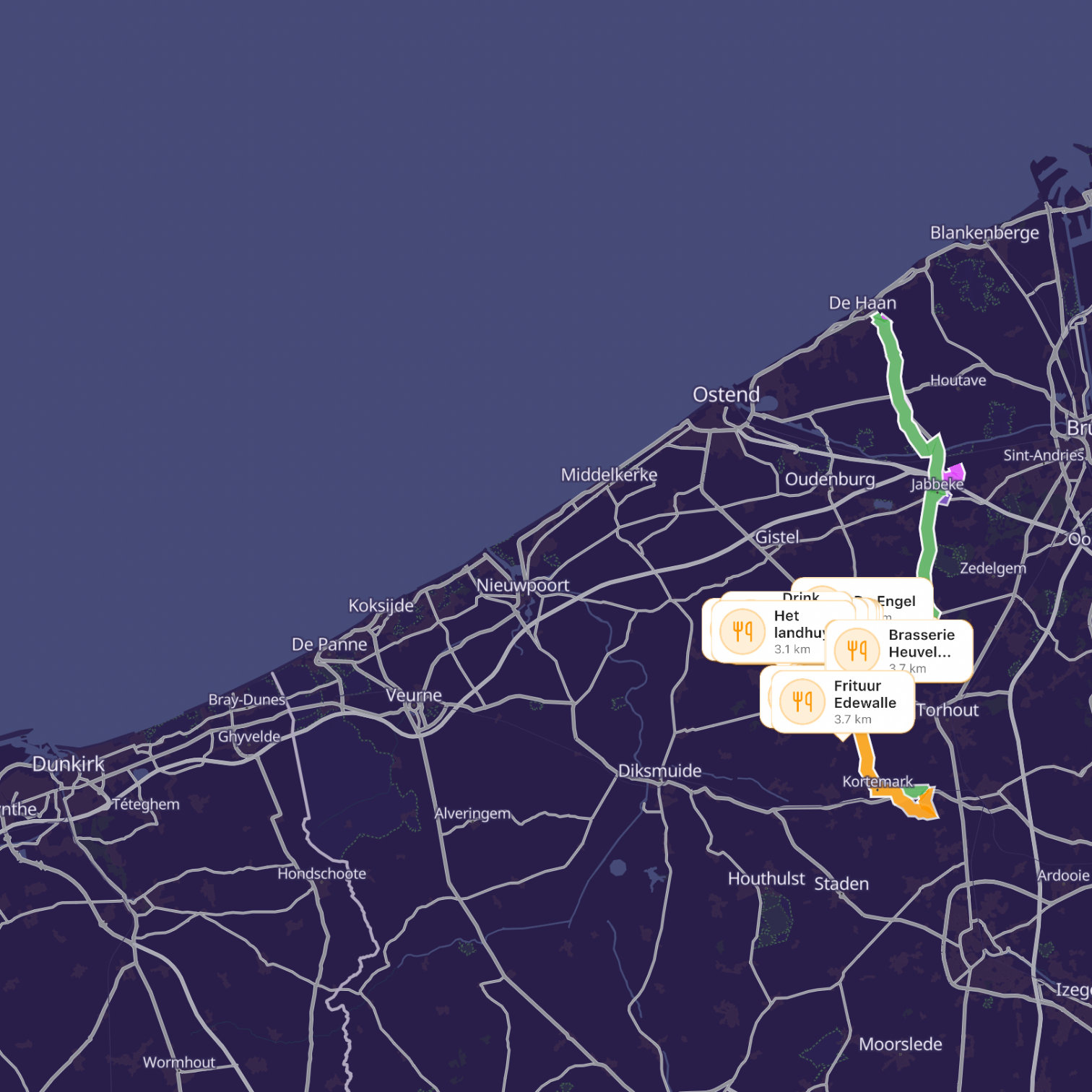Map itinerary