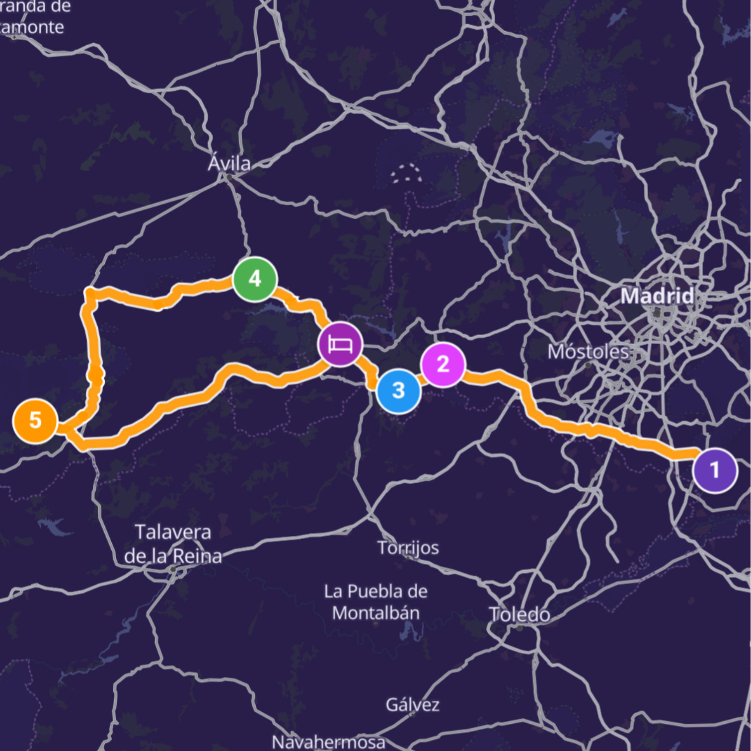 Map itinerary