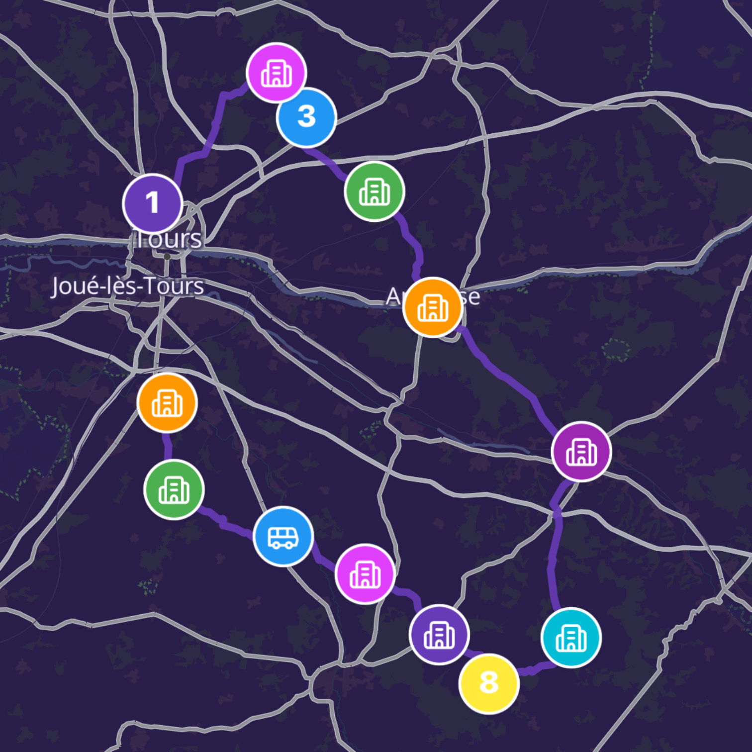Map itinerary