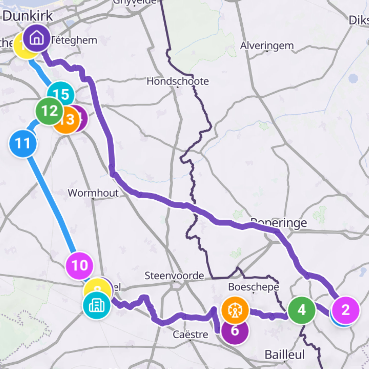 Map itinerary