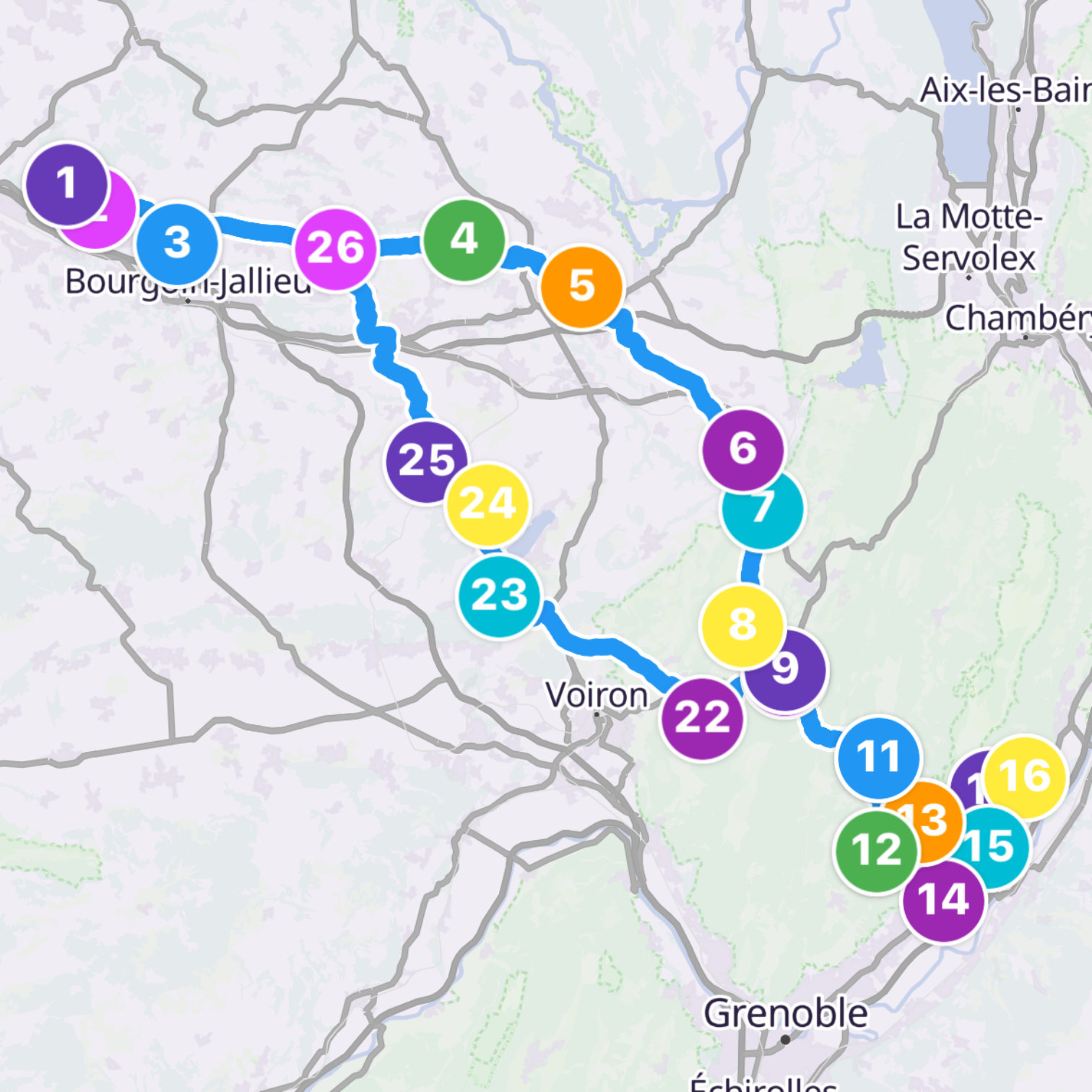 Map itinerary