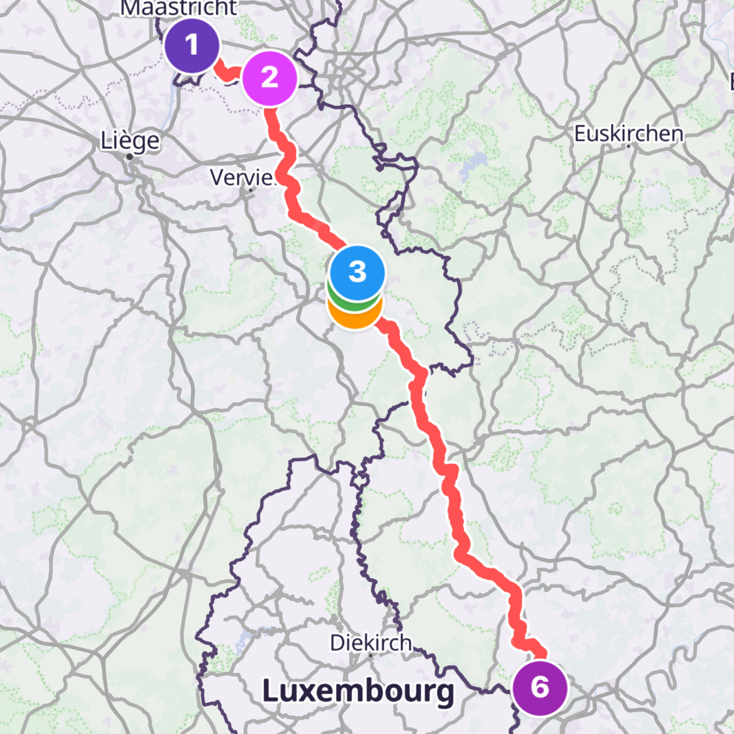 Map itinerary