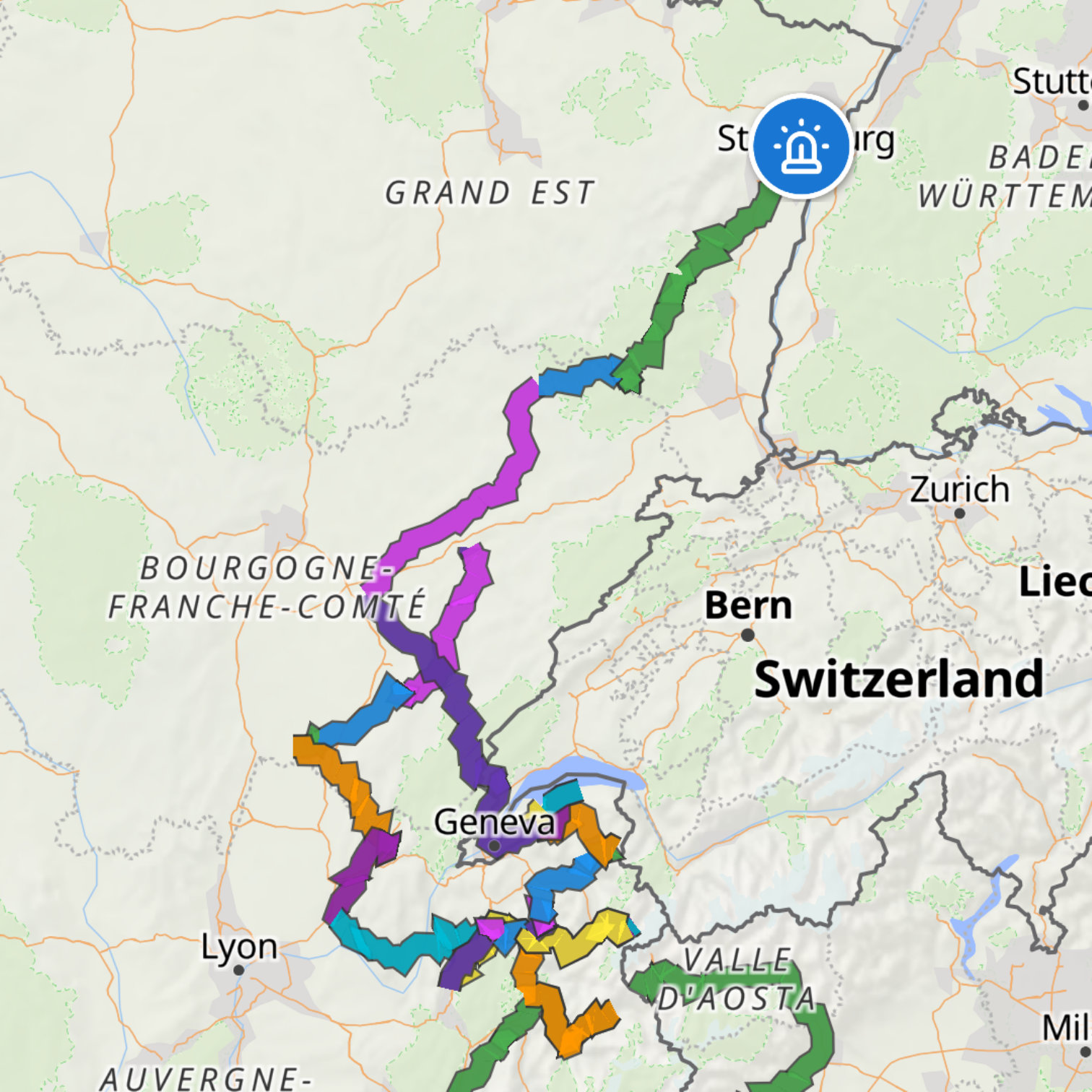 Map itinerary