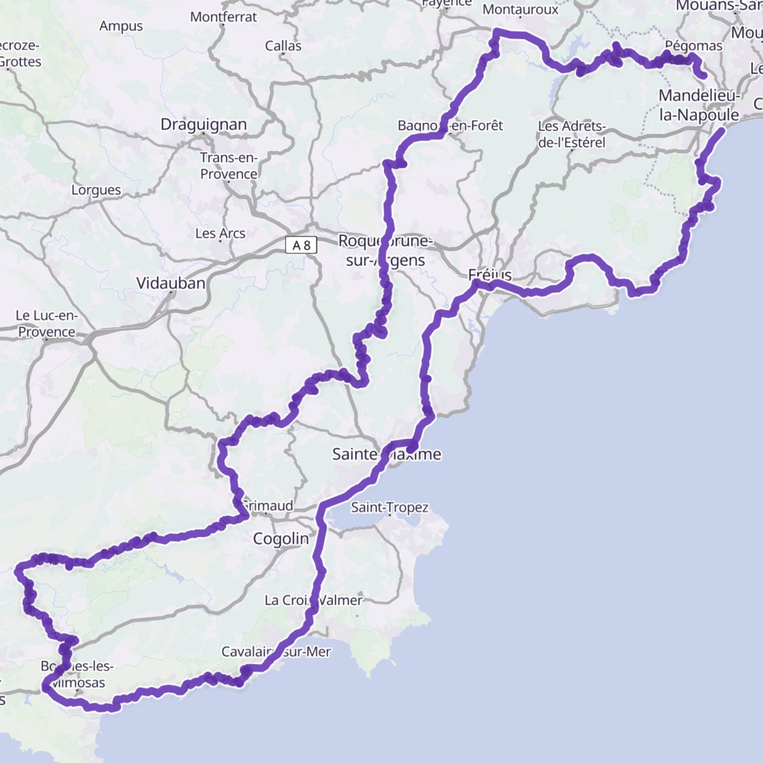 Map itinerary