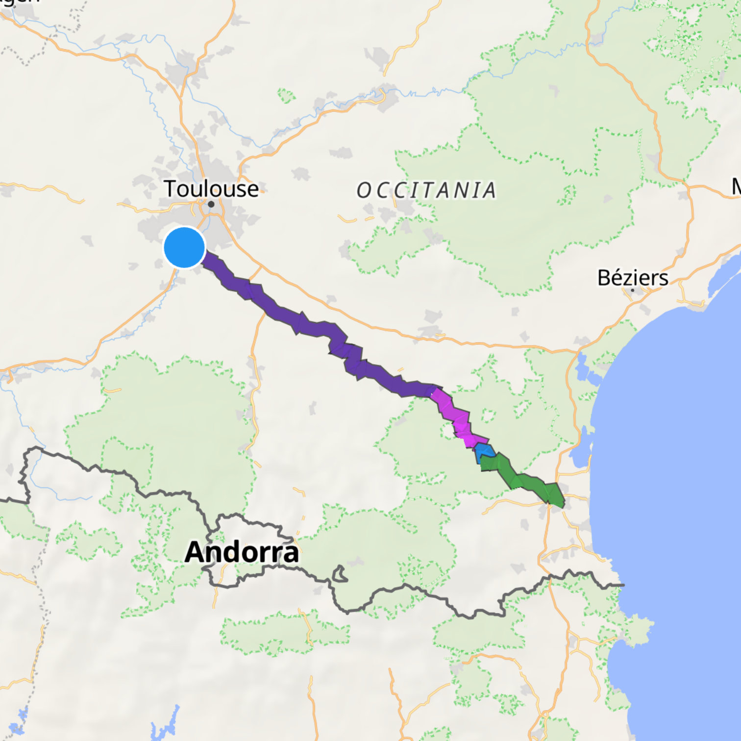 Map itinerary