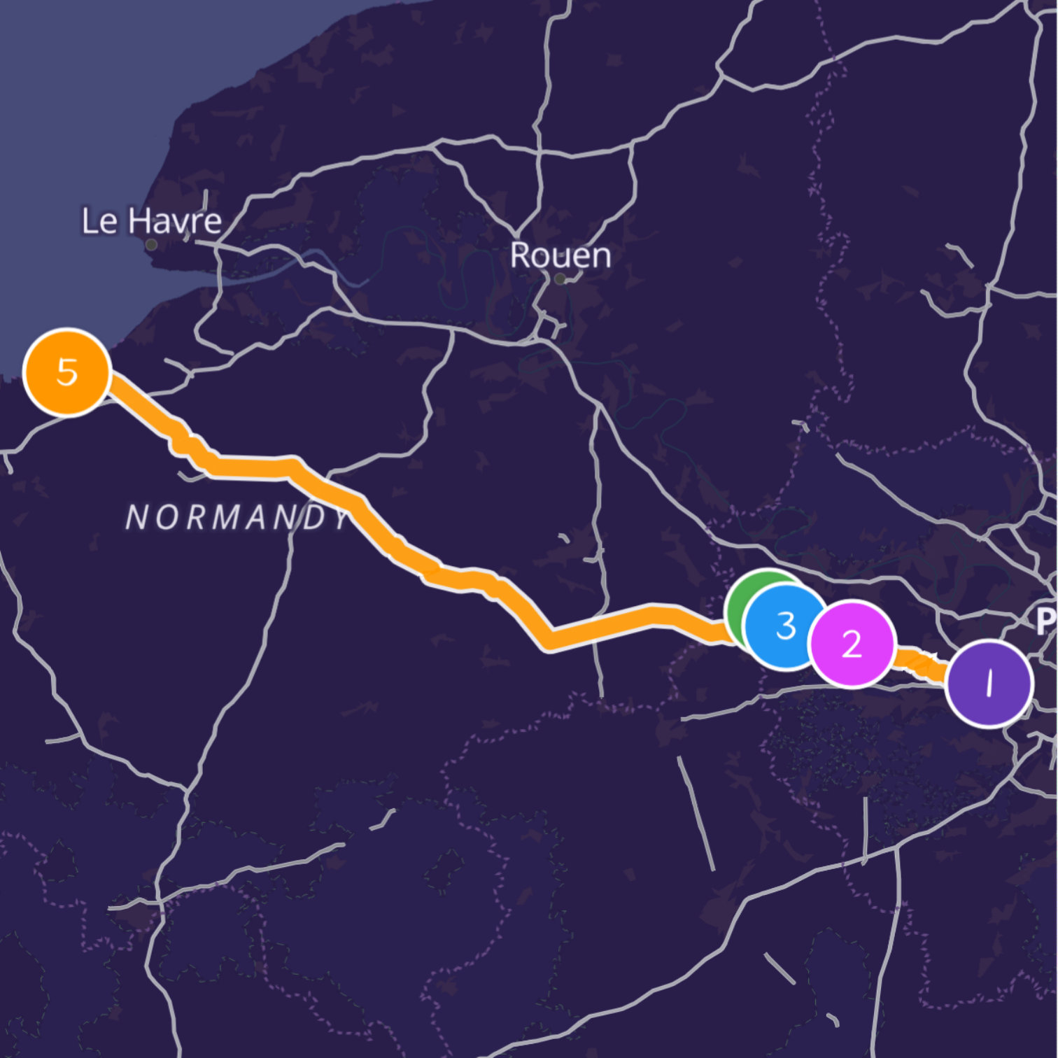 Map itinerary