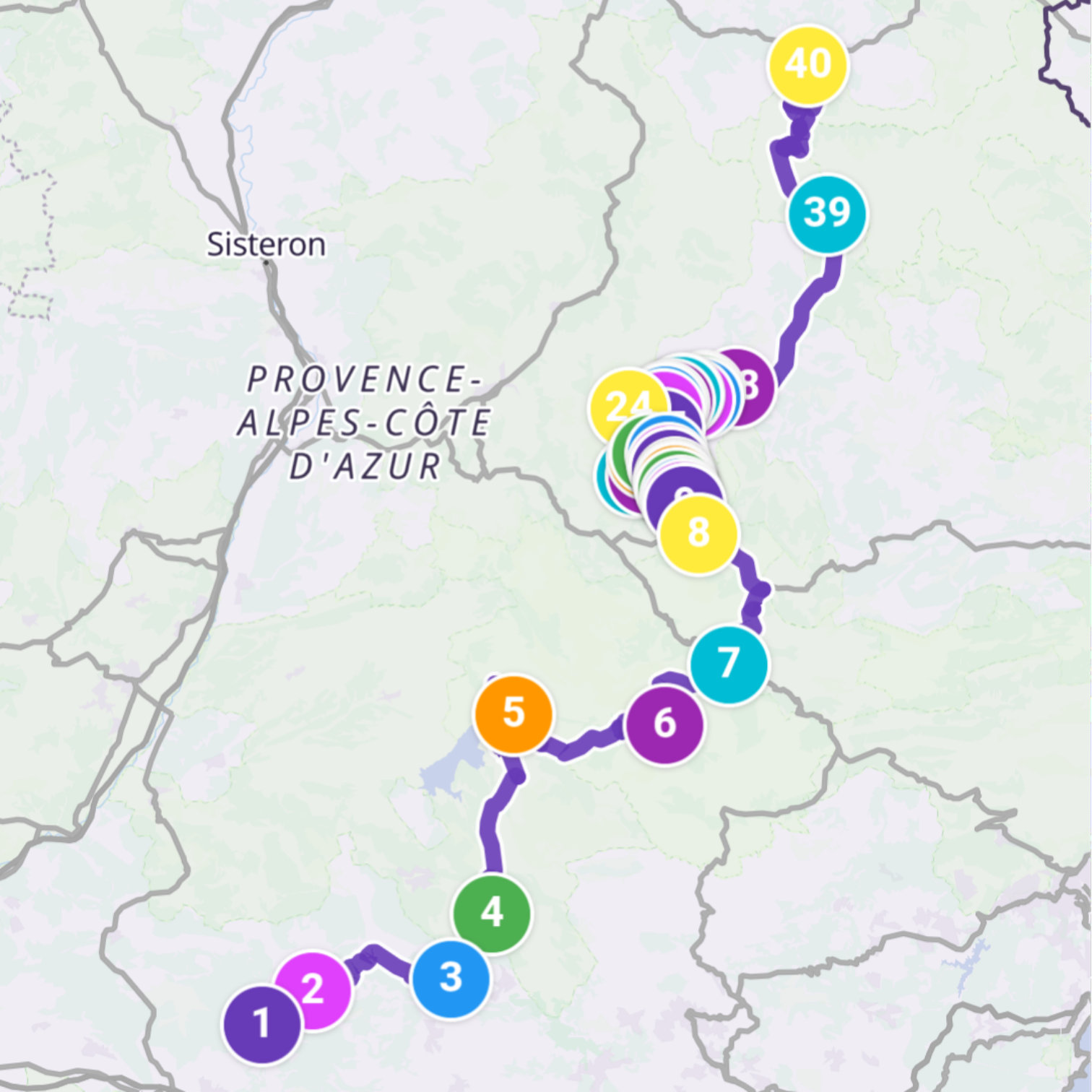 Map itinerary