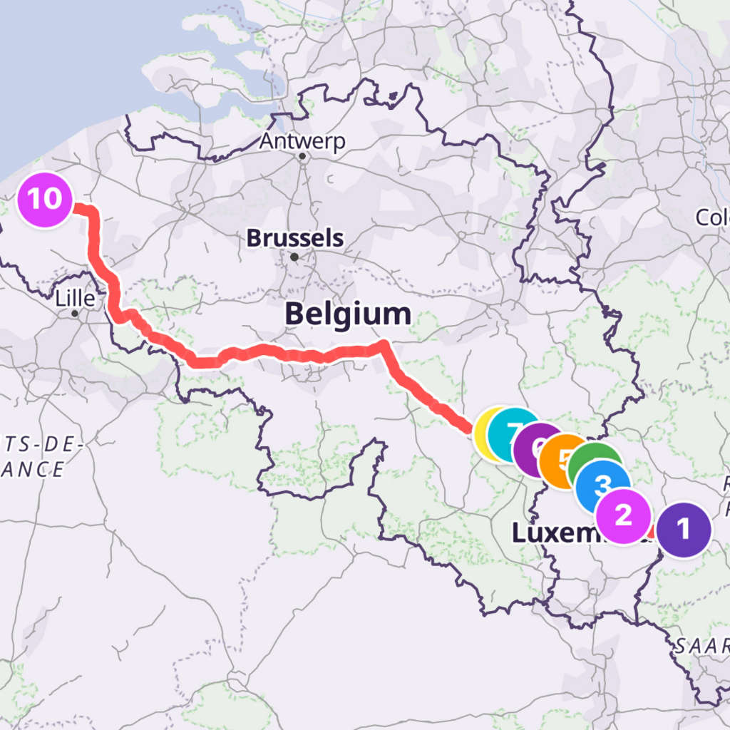 Map itinerary