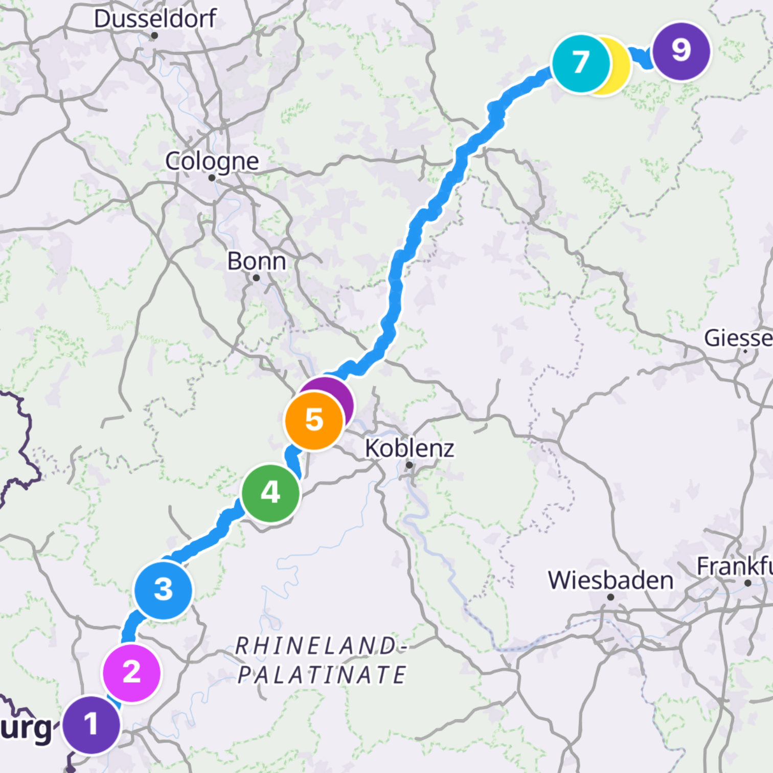 Map itinerary