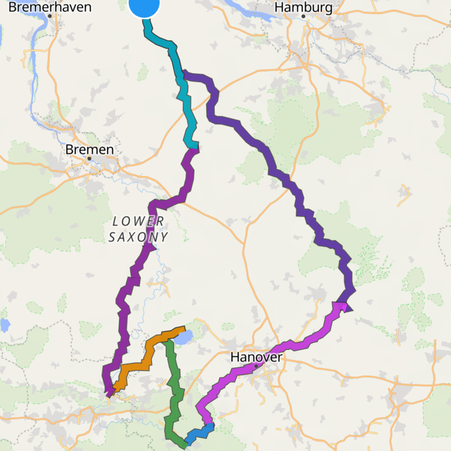 Map itinerary