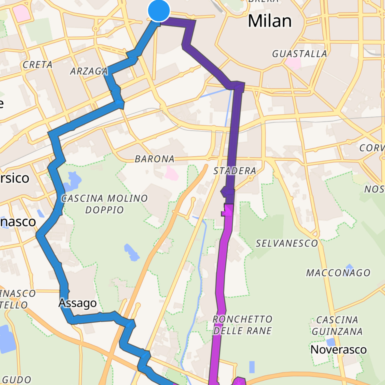 Map itinerary