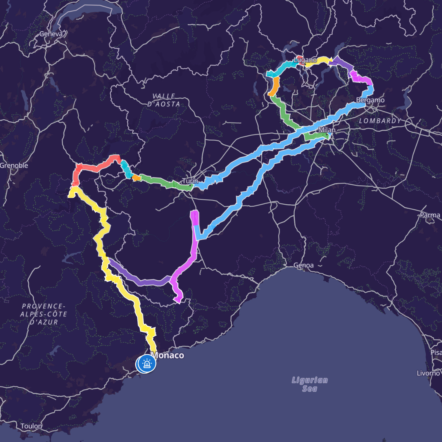 Map itinerary