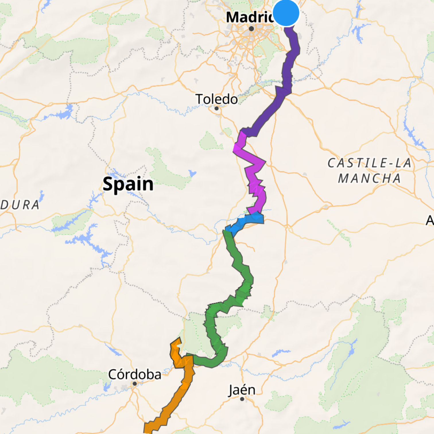 Map itinerary