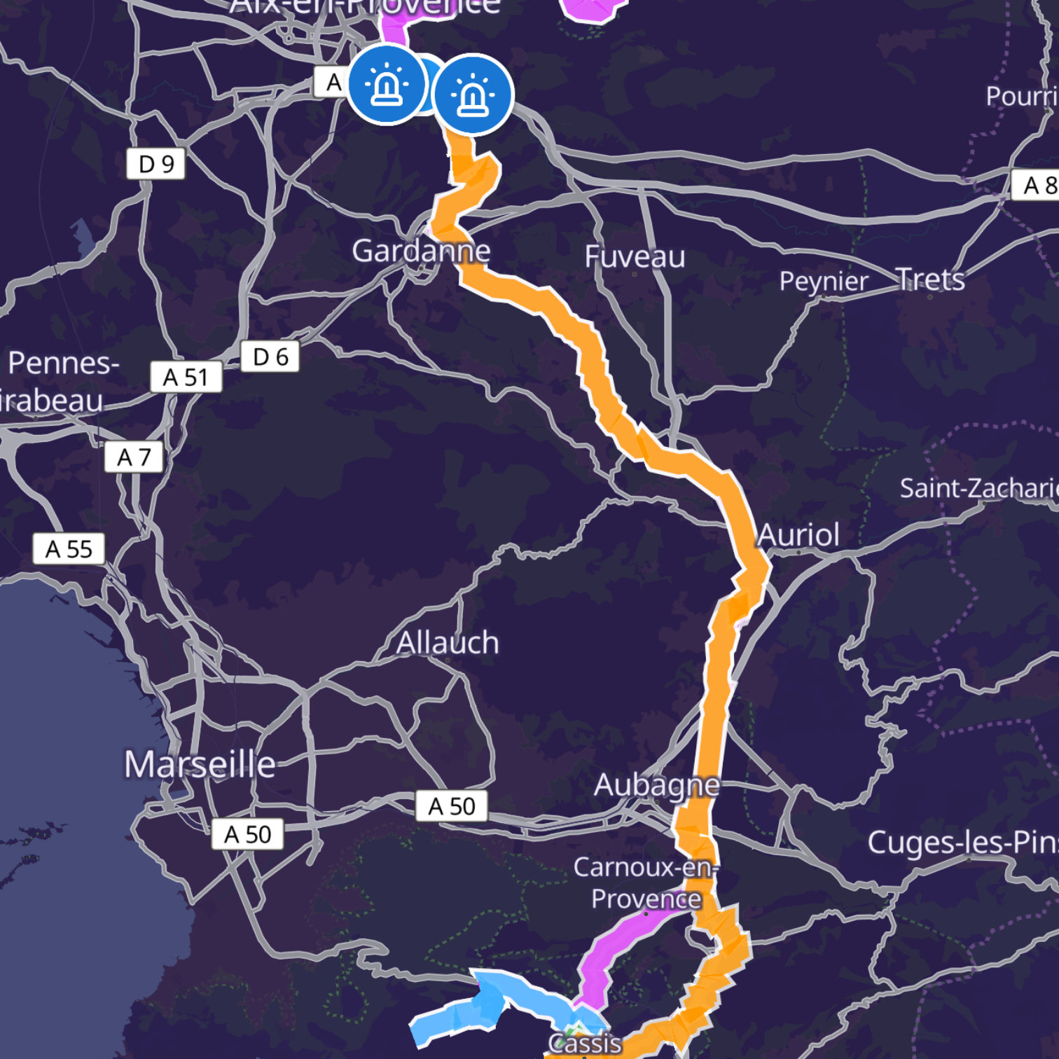 Map itinerary