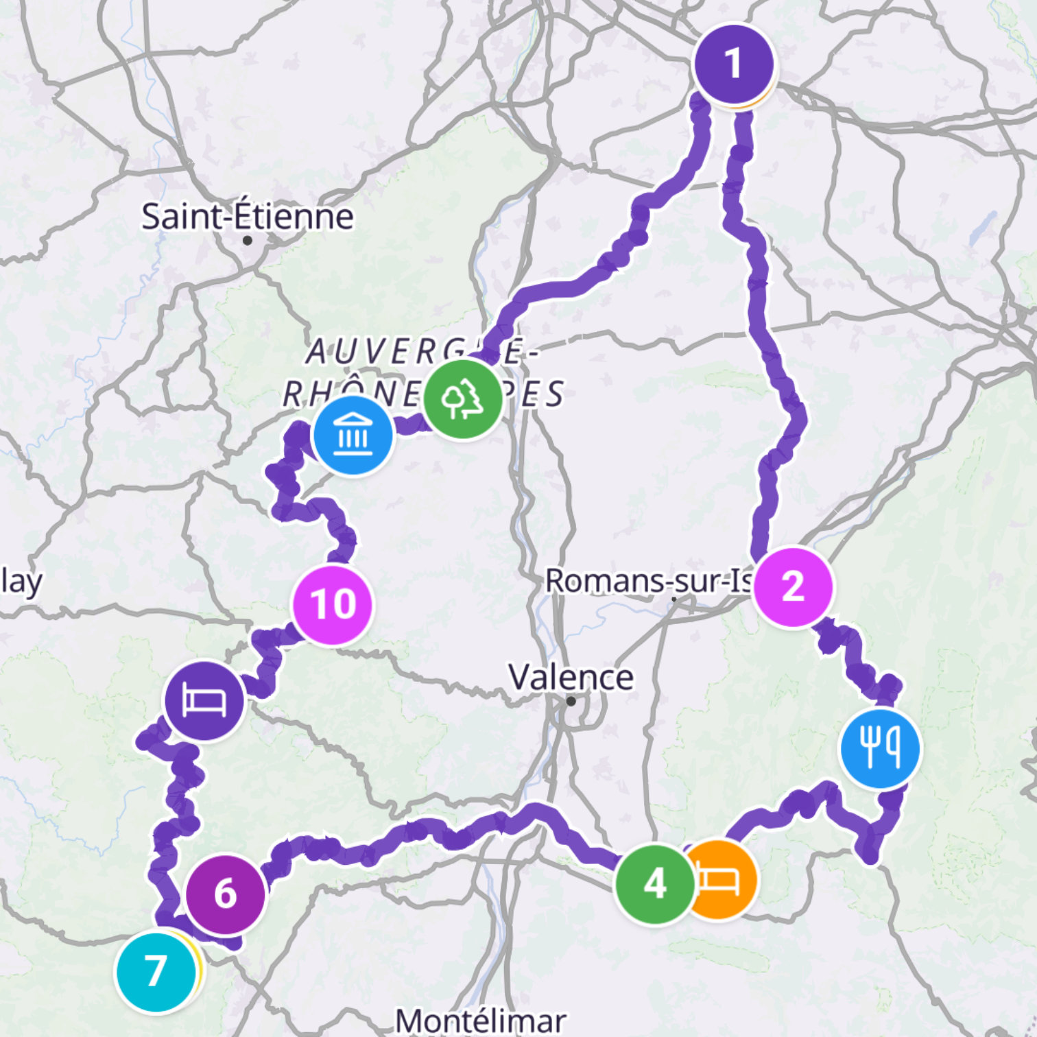 Map itinerary