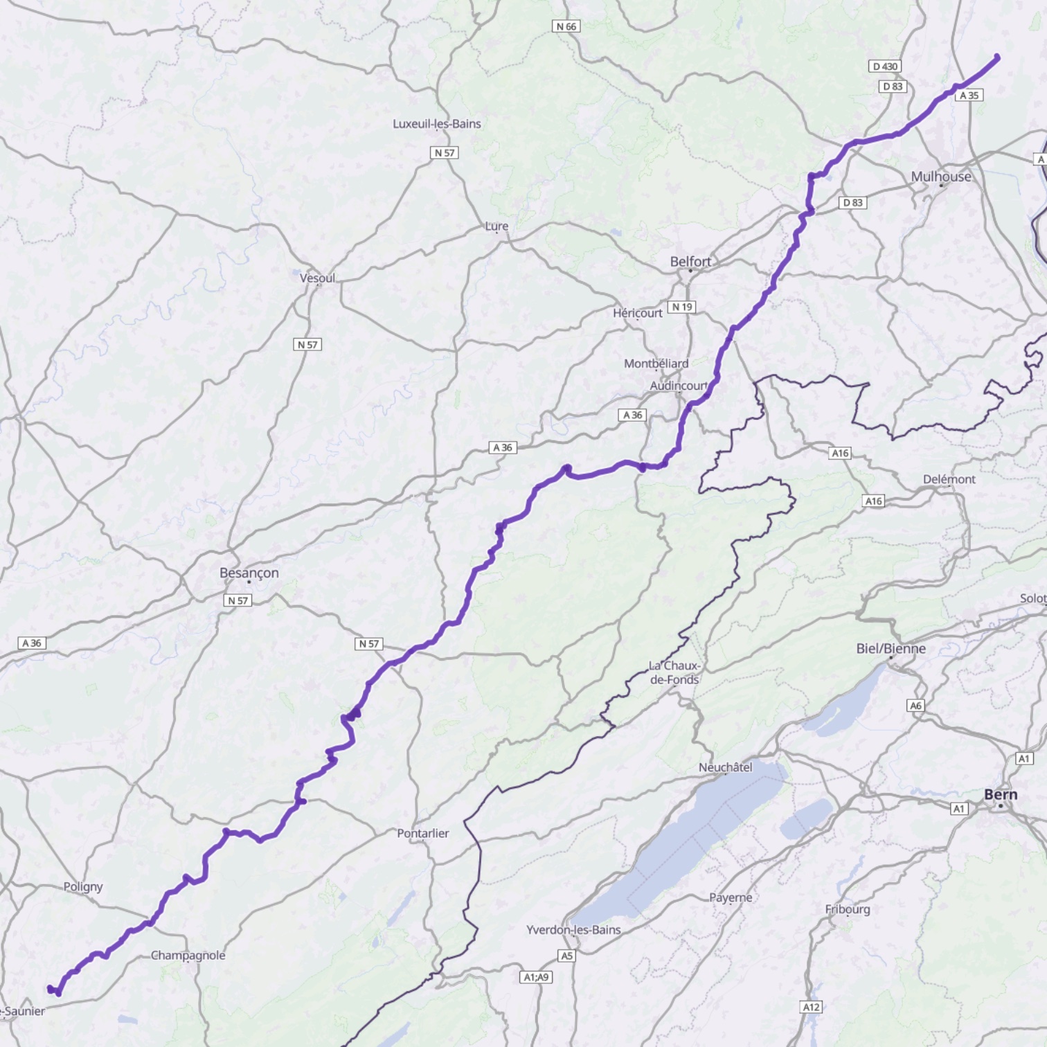 Map itinerary