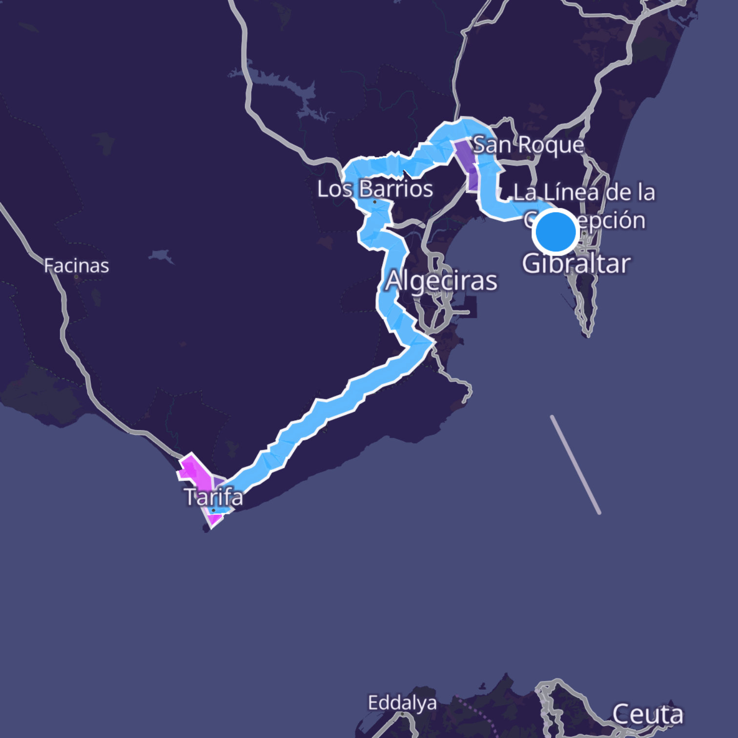 Map itinerary