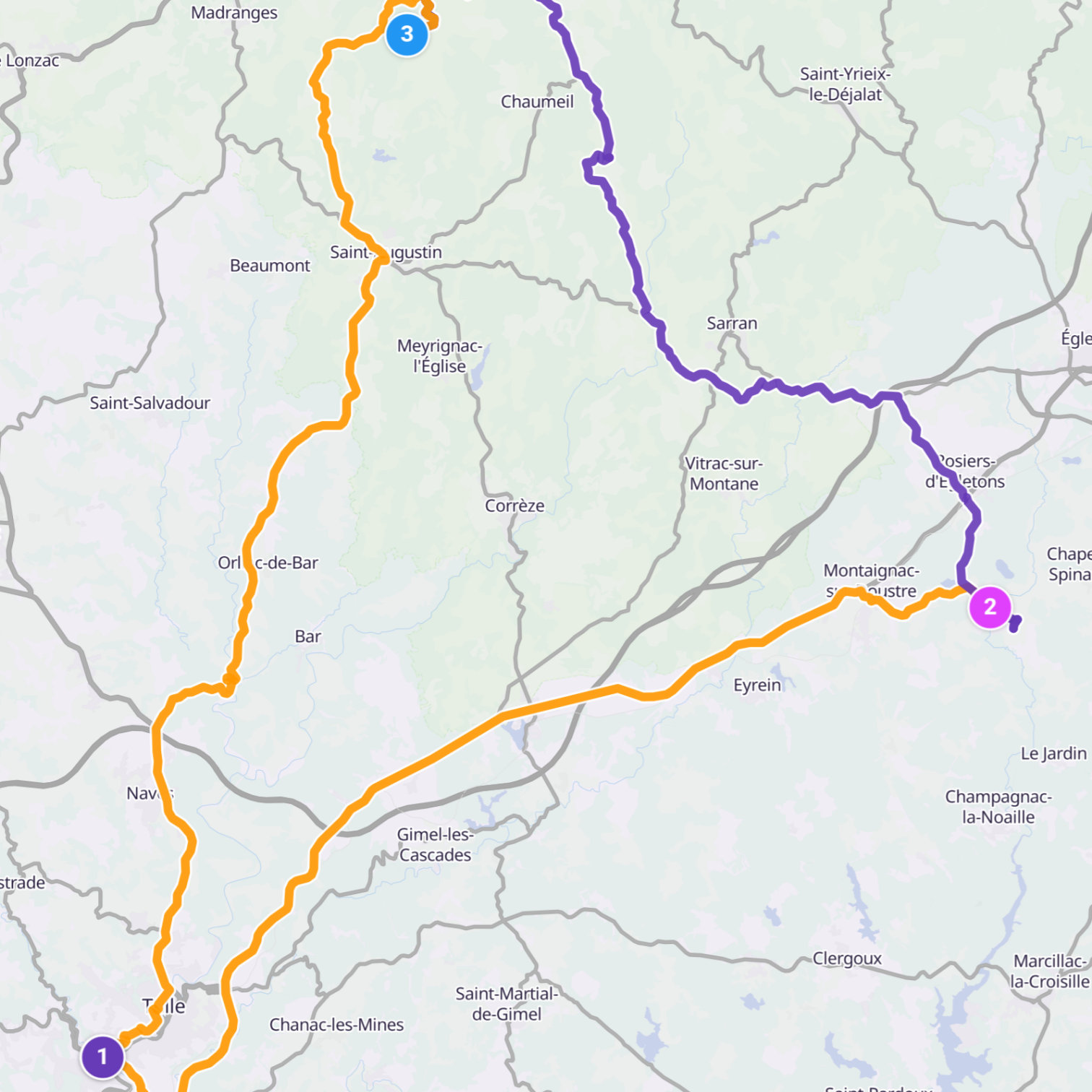 Map itinerary