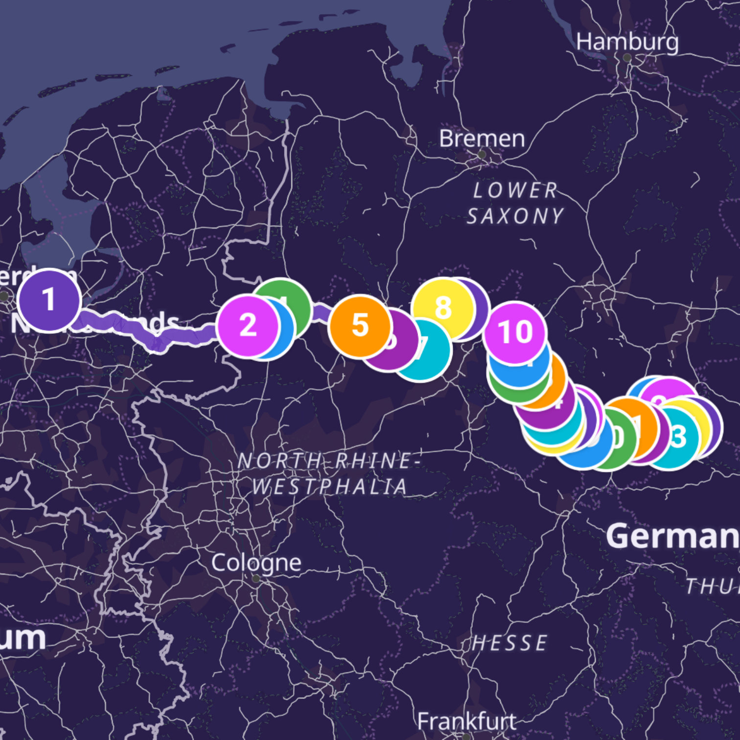 Map itinerary