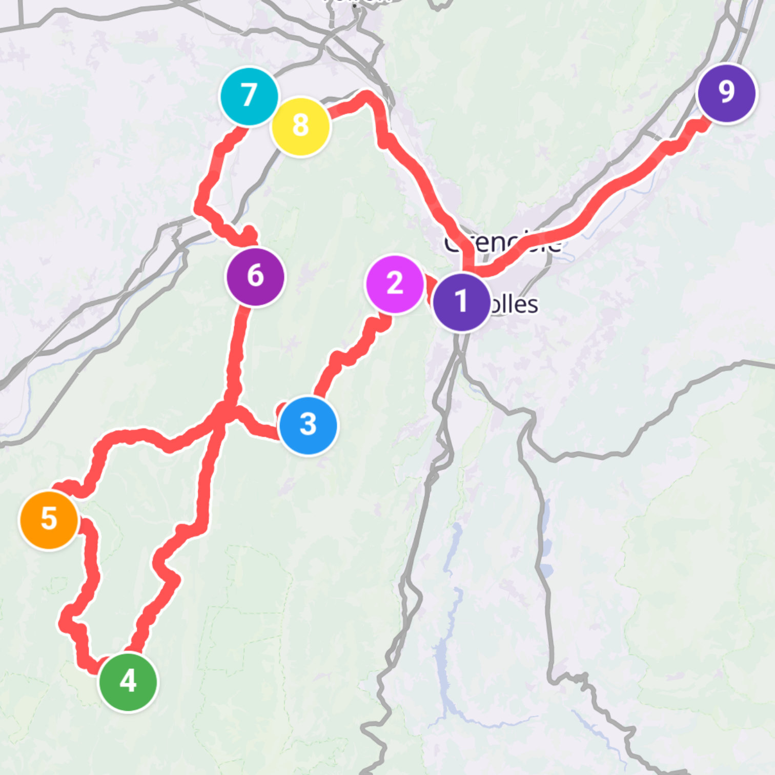 Map itinerary