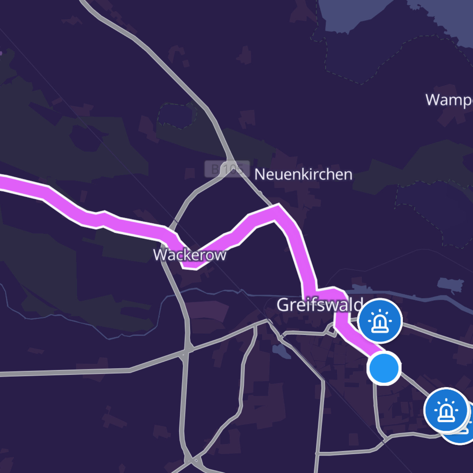 Map itinerary