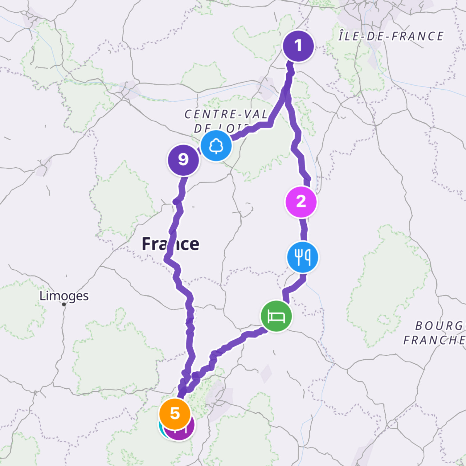 Map itinerary