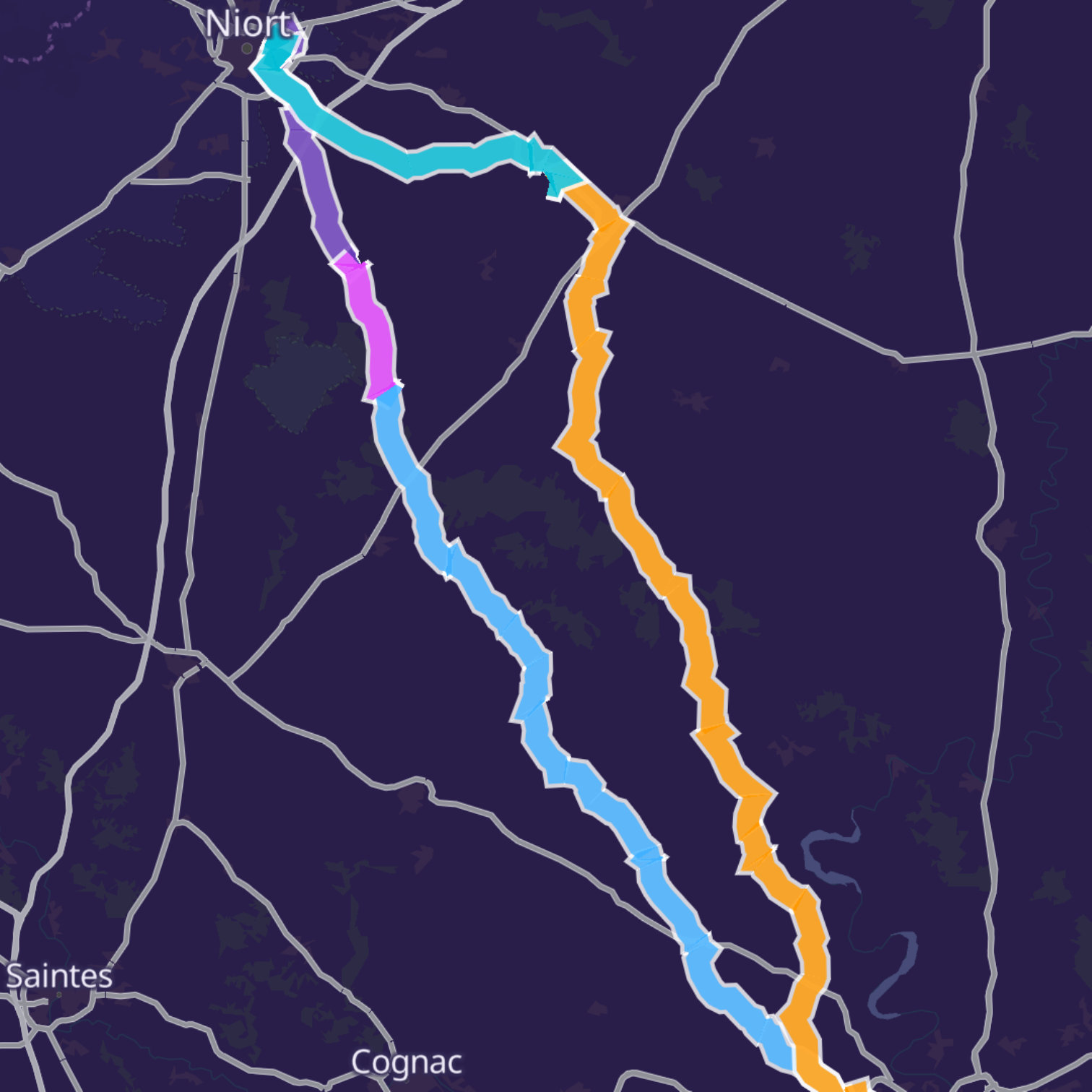 Map itinerary