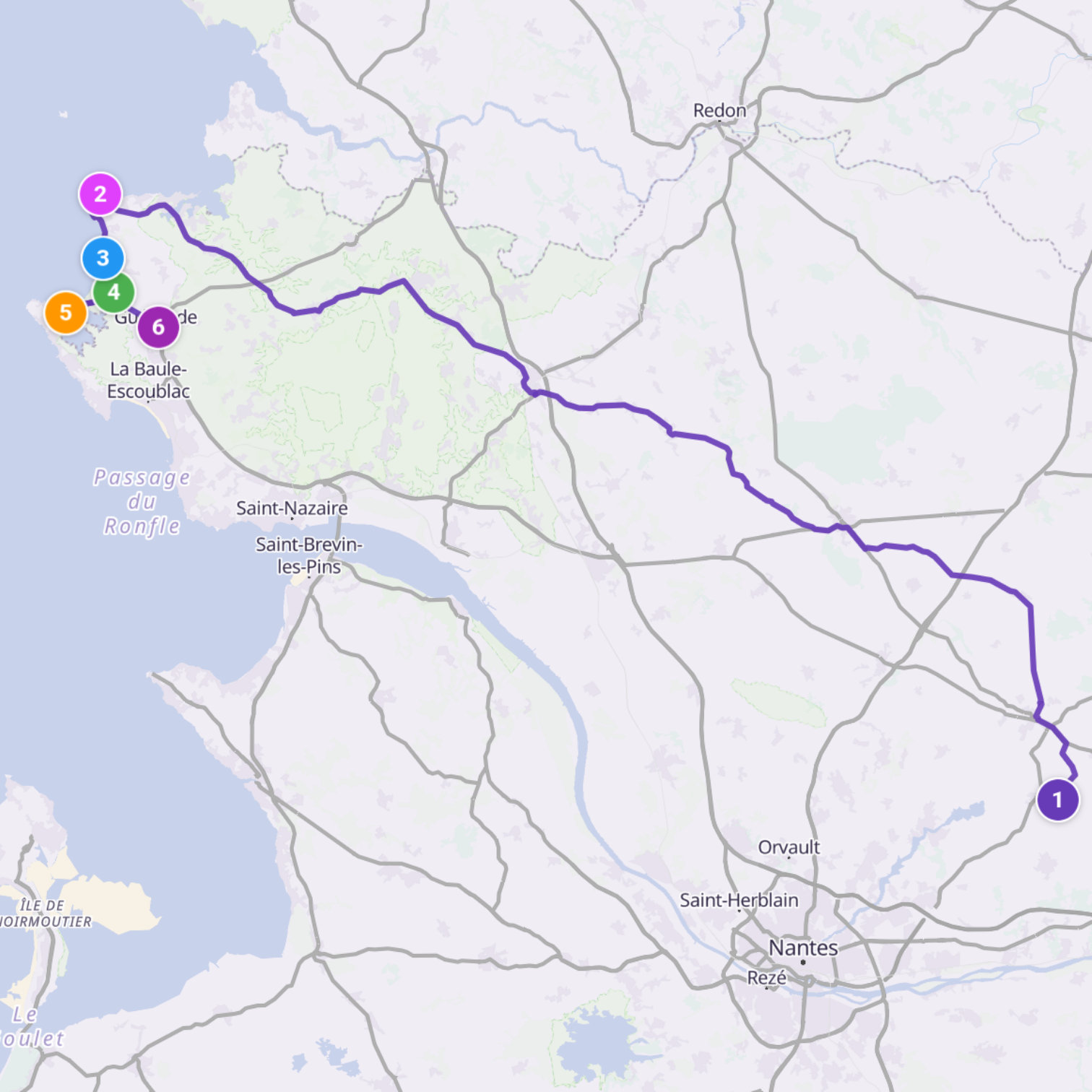 Map itinerary