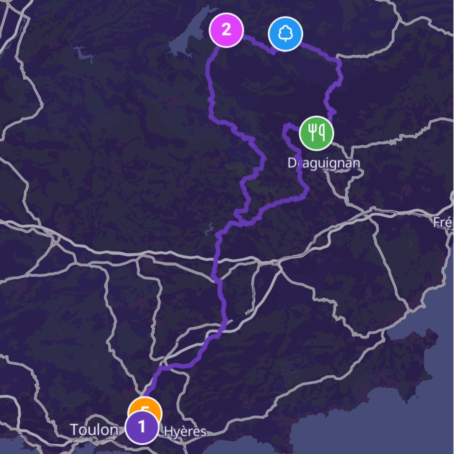 Map itinerary
