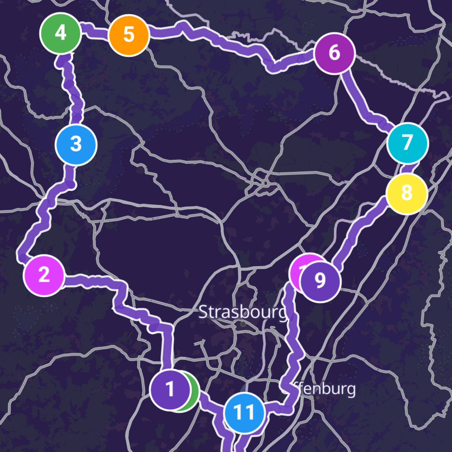 Map itinerary